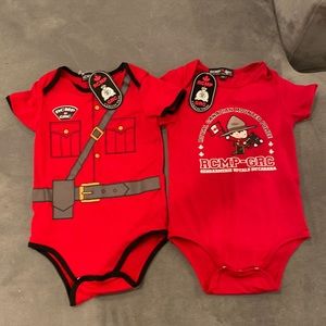 NWT - 2 RCMP Canadian Onesies-24 months